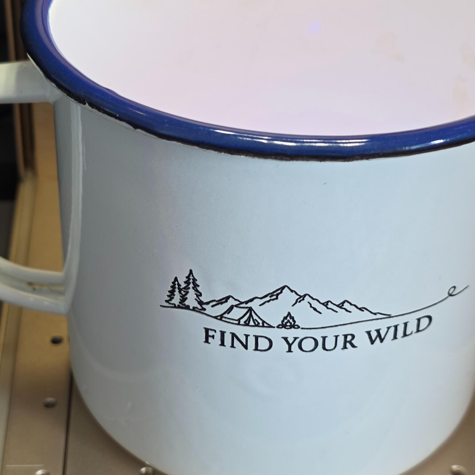 Enamel mug- Old School camping mugs - design your own engraving or chose from a wide range of pre-made designs. - Starting from £12