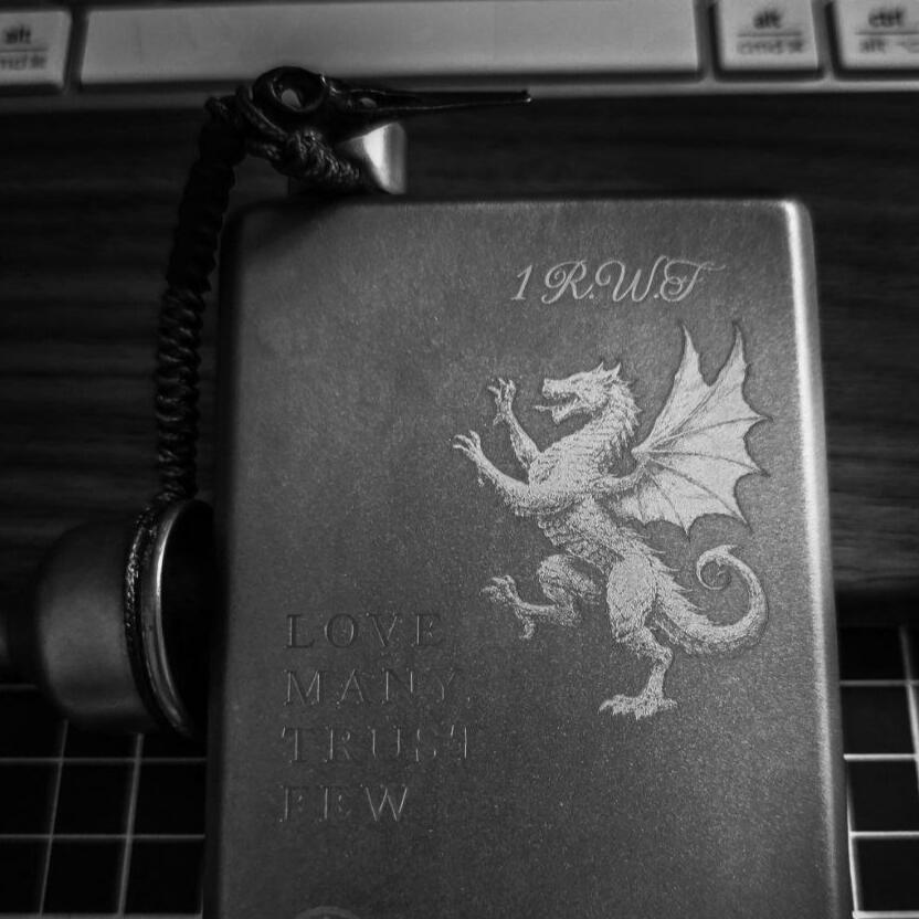 Flasks - Modified to your design - 1 Royal Welch Fusiliers - Rampant Dragon - Starting from £14