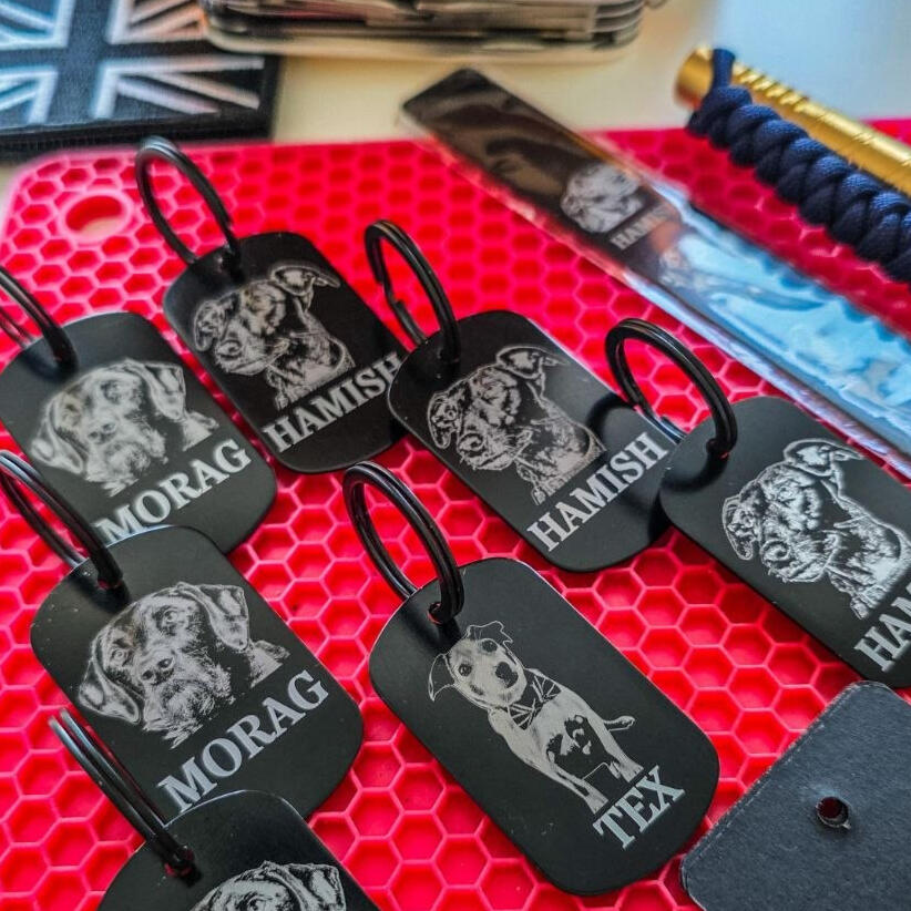 Dog Tags - Personalise your pets details with phot realistic images and additional text - Starting from £6